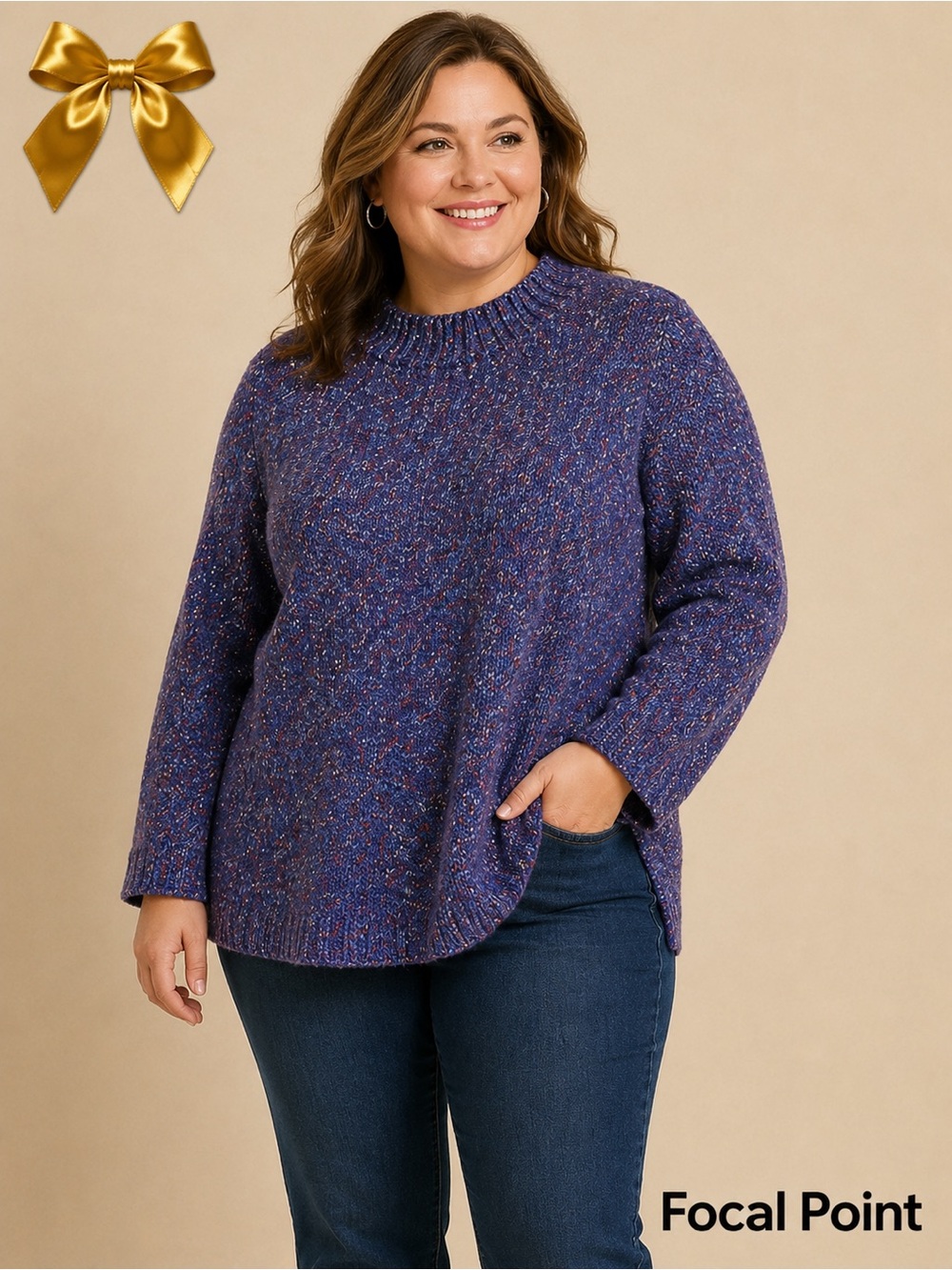Focal Point Vintage Purple Sparkle Sweater 18/20